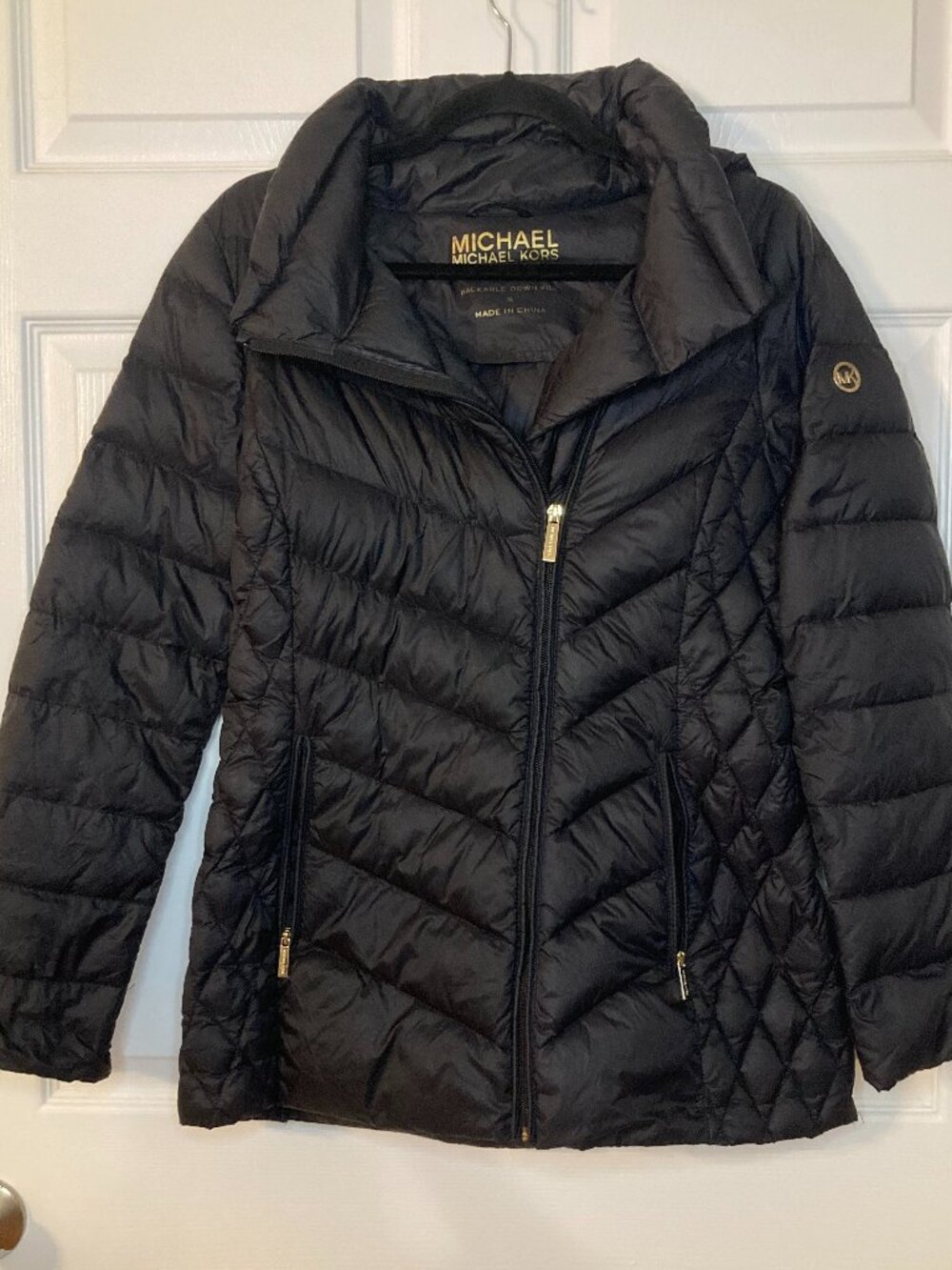 Michael Michael Kors Women's Black Packable Quilted Puffer Jacket - Size S